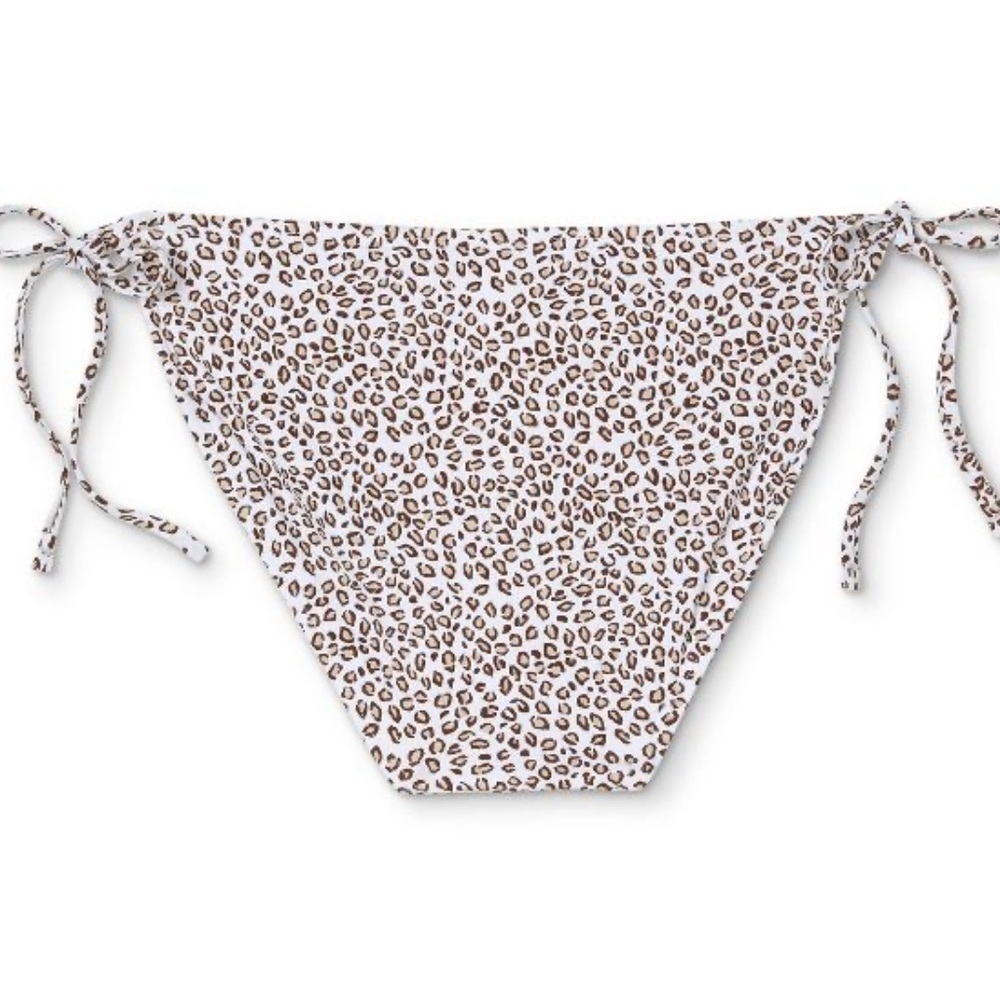 Juniors' side tie Ribbed String Hipster Bikini Bottom Xhilaration animal print - Picture 4 of 5